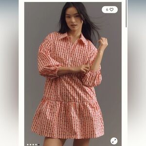 Maeve The Bettina Tiered Mini Shirt Dress